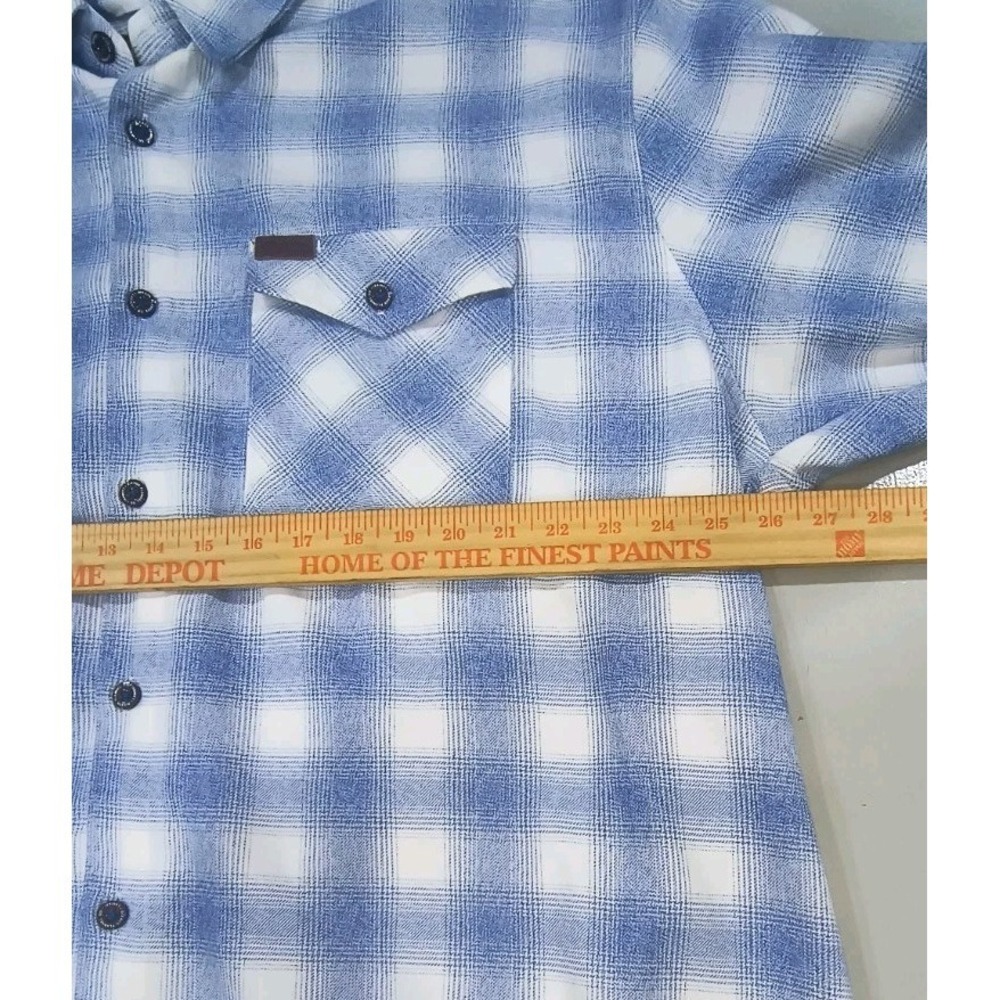 Dixxon Lanukai Blue White Flannel Long Sleeve Button up Shirt 3xl - Picture 9 of 9